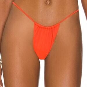 Superdown Raquel String Bikini Bottom Neon Orange L  NWT Revolve Super Cheeky